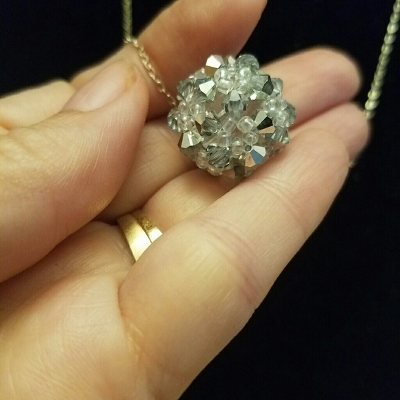 925 necklace with a crystal ball  pendent - Picture 6 of 6